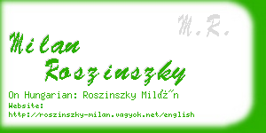 milan roszinszky business card